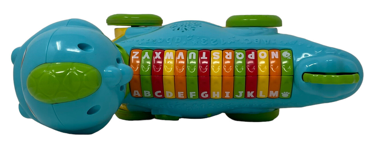 LEAPFROG Lettersaurus Learning Dinosaur Leap Frog Teal ABCs Alphabet Pull Toy