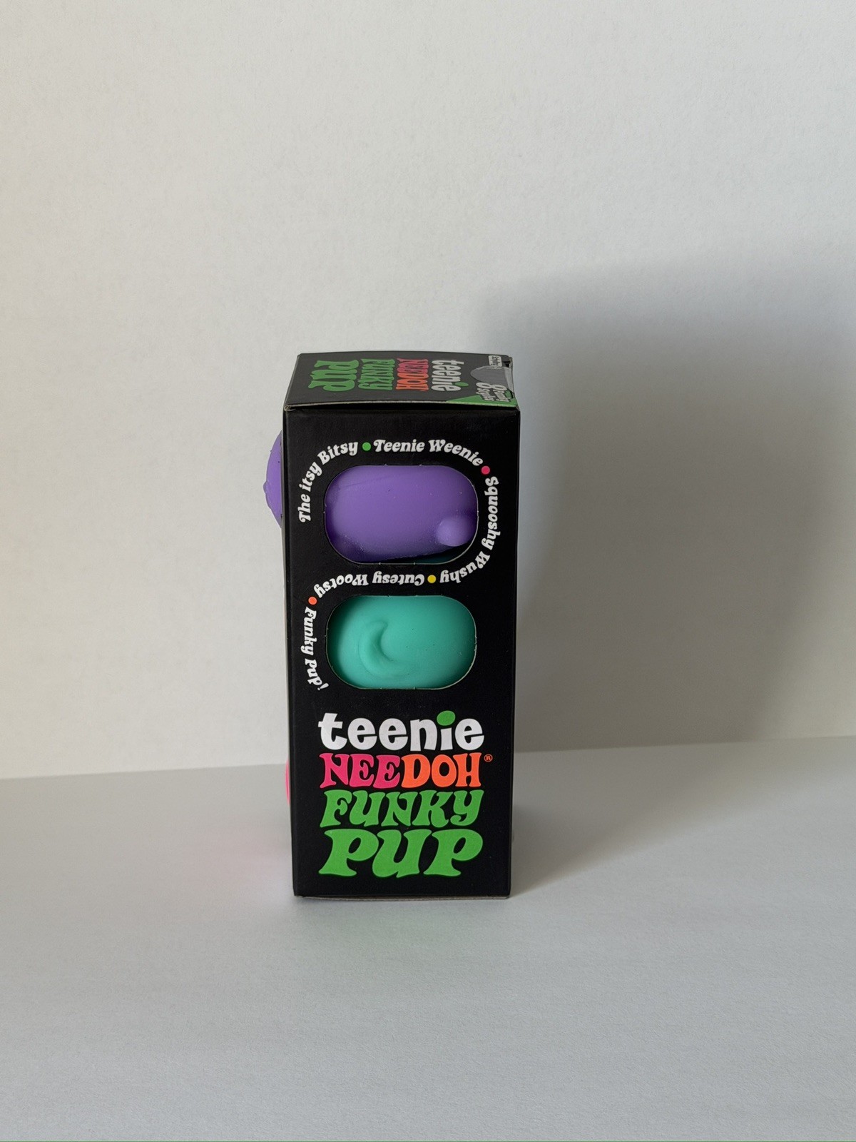 NeeDoh teenie FUNKY PUP authentic nee doh 3 pack has purple/teal/pink combo