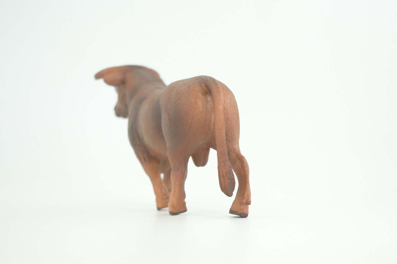 Spanish Fighting Bull Toy, Hand Painted Rubber Cow, 5 1/2 Inches CH936 BB206