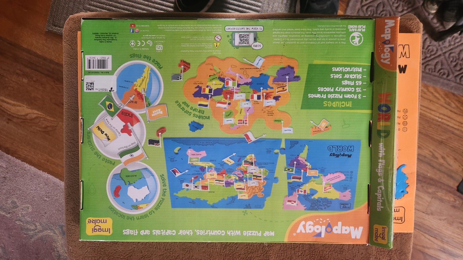 Mapology World Map Puzzle – Includes Country Flags & World capitals FREE SHIP
