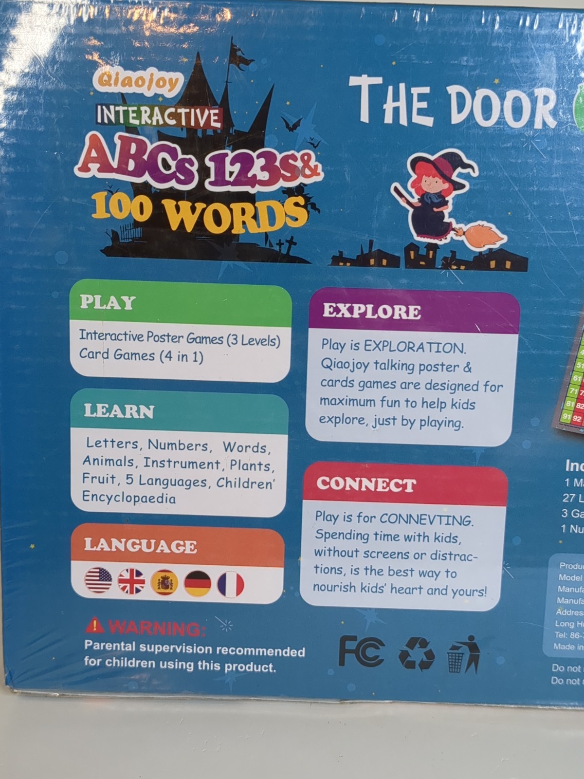 Qiaojoy Bilingual Interactive Talking Poster Card Games ABCs 123s 100 Words New