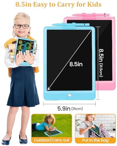 SplashNSpray Writing Tablet, 2pack LCD Drawing Tablet for Kids, Colorful