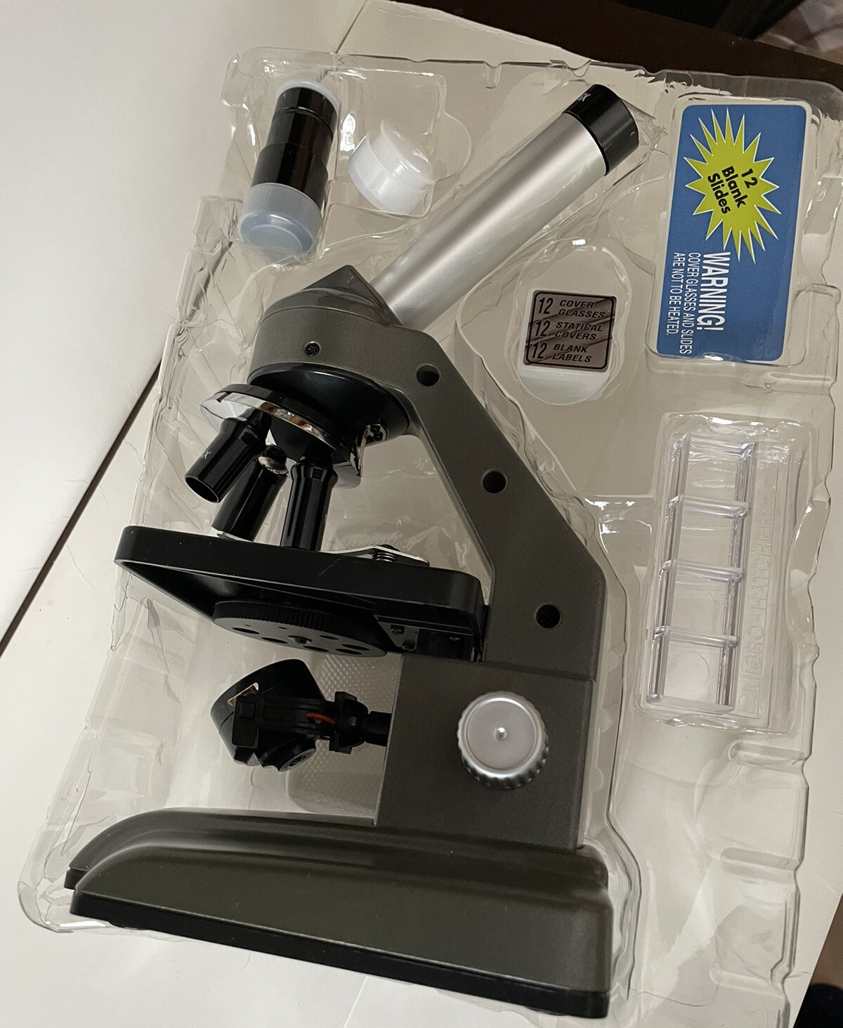 VINTAGE 1967 Science Tech 450X UNIVERSITY MICROSCOPE MYGES Eyepiece 10X-15X zoom