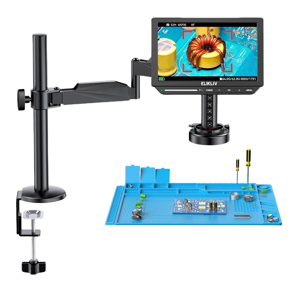 Elikliv HDMI Coin Microscope: Built-In Battery, Ring Light, Reveal Tiny Details!