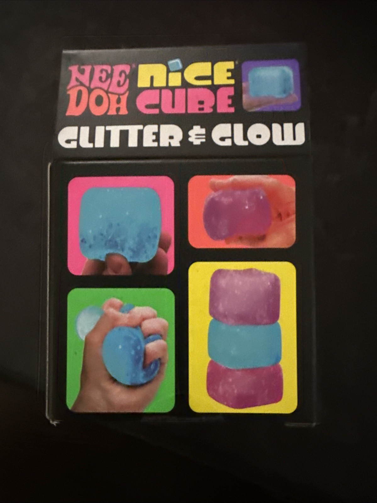 PINK NeeDoh Nice Cube Glitter and Glow, Nee Doh Squishy, Authentic USA Seller