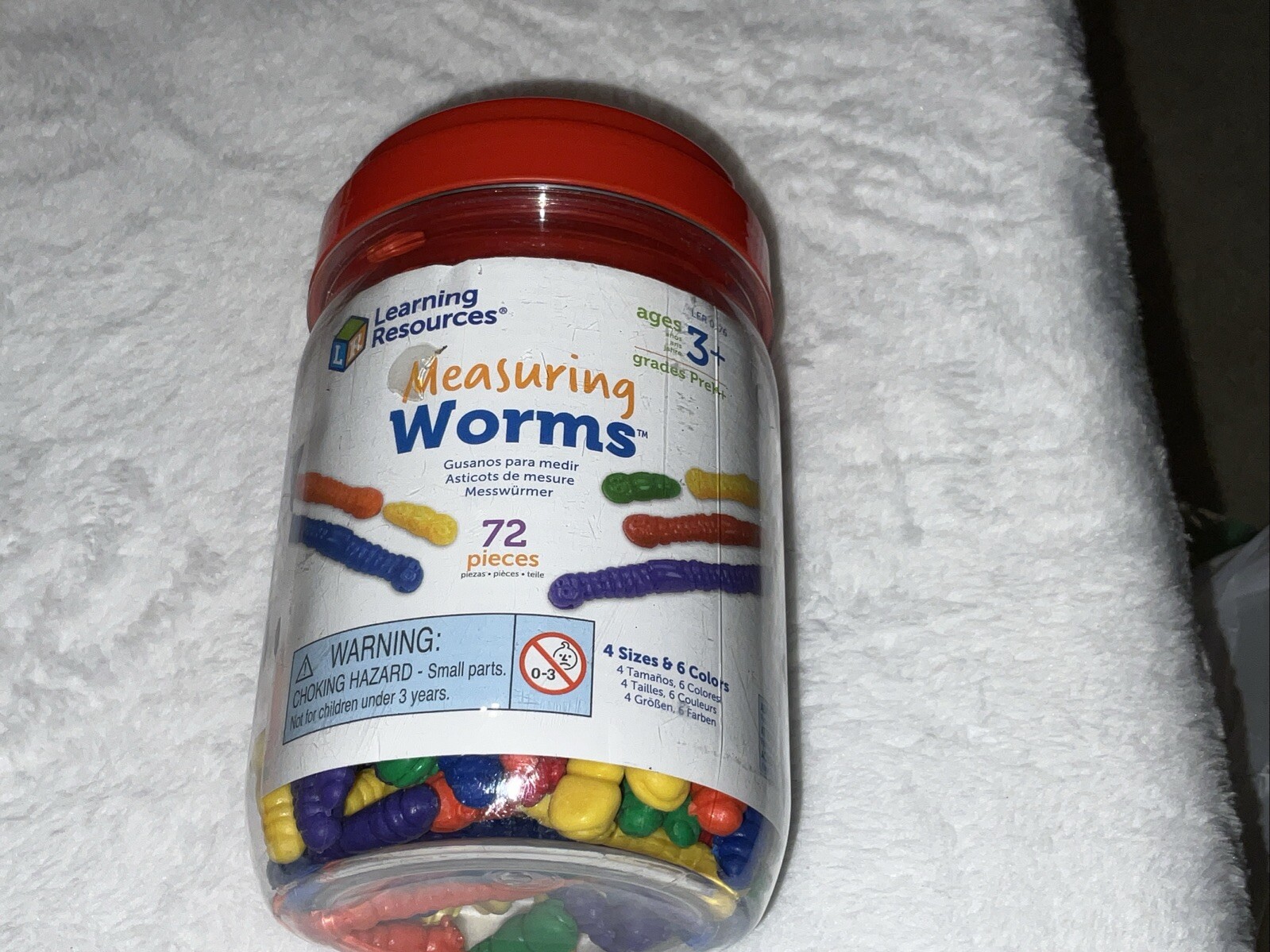 Learning Resources Measuring Worms 72 Pieces, Ages 3+ Toddler Learning Brand New