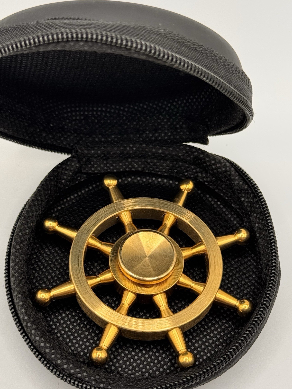 Captain Ship Wheel Brass Fidget Spinner All Metal Toy Adults Kids Boys Girls