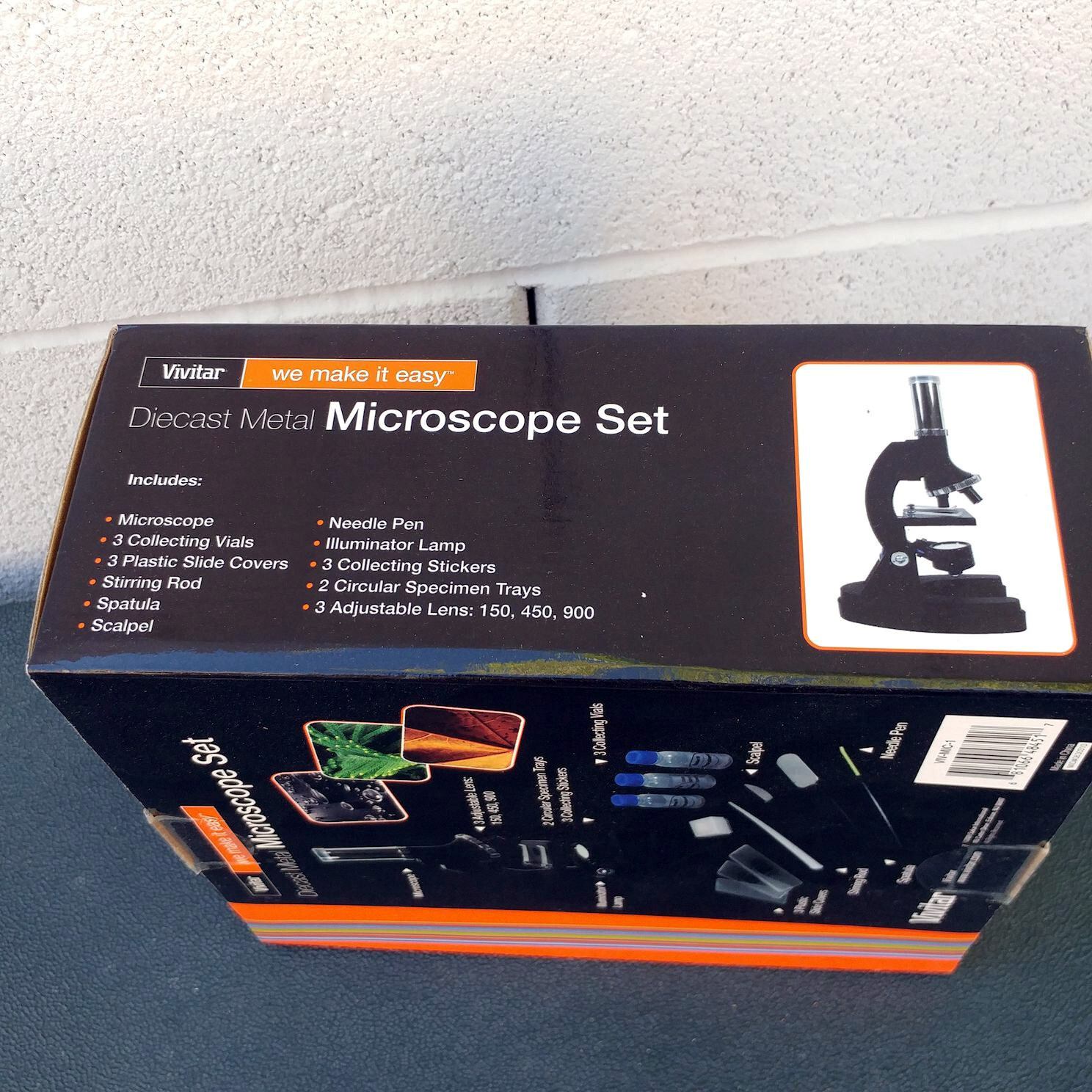 Die Cast Youth Microscope Vivitar Optics Metal 20 Piece Set 150x/450x/900x Zoom