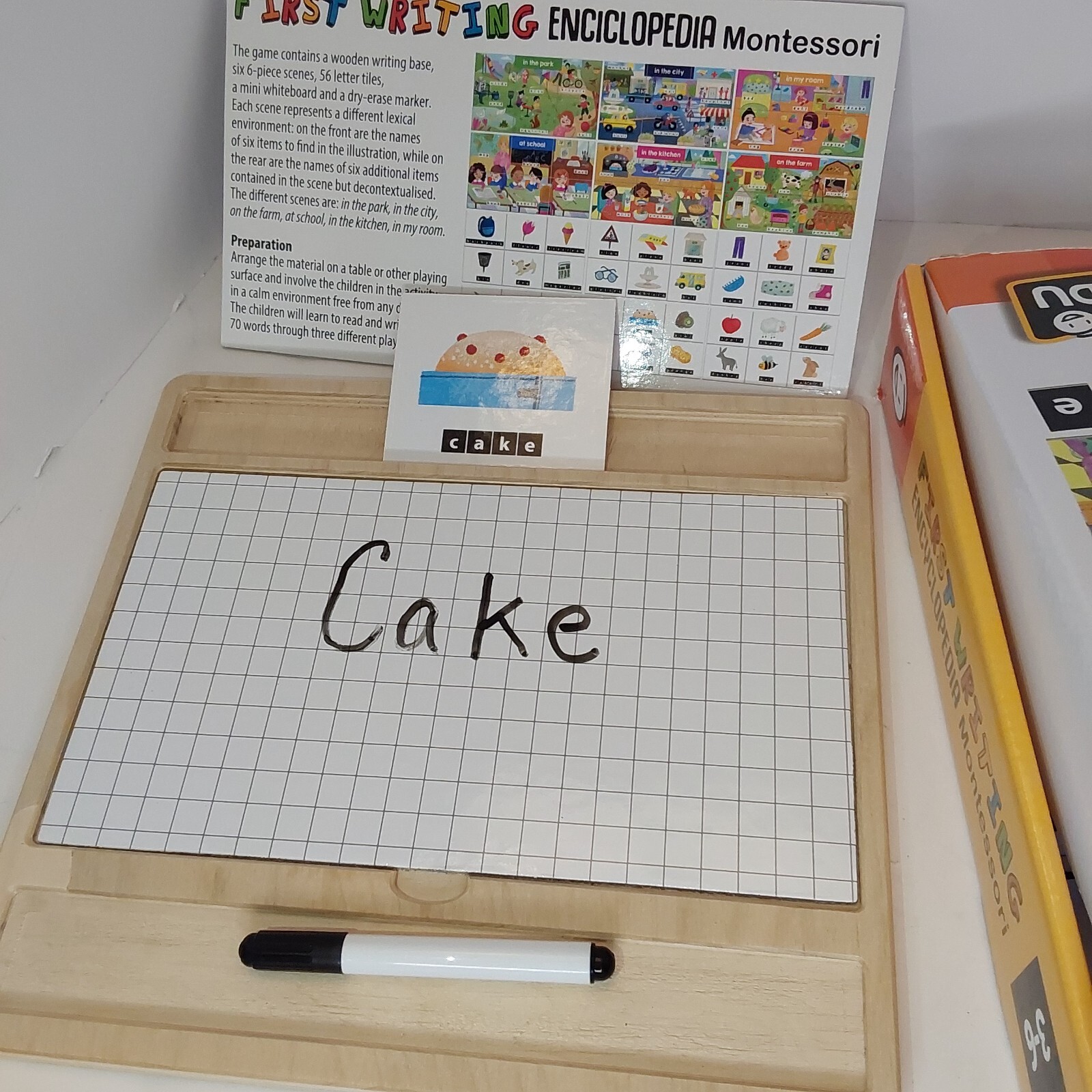 Kids’ Montessori First Writing Encyclopedia by Headu for age 3-6 , Made in Italy