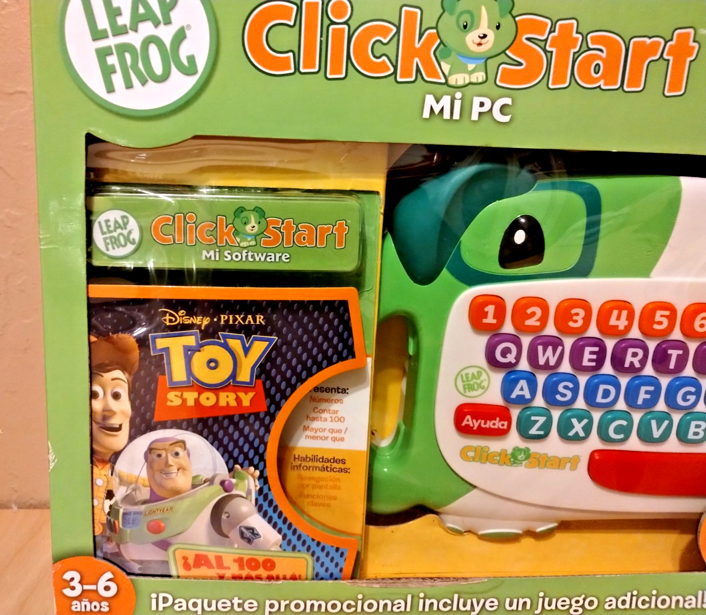 NOS SPANISH LeapFrog Clickstart My First Computer Keyboard & Toy Story Software
