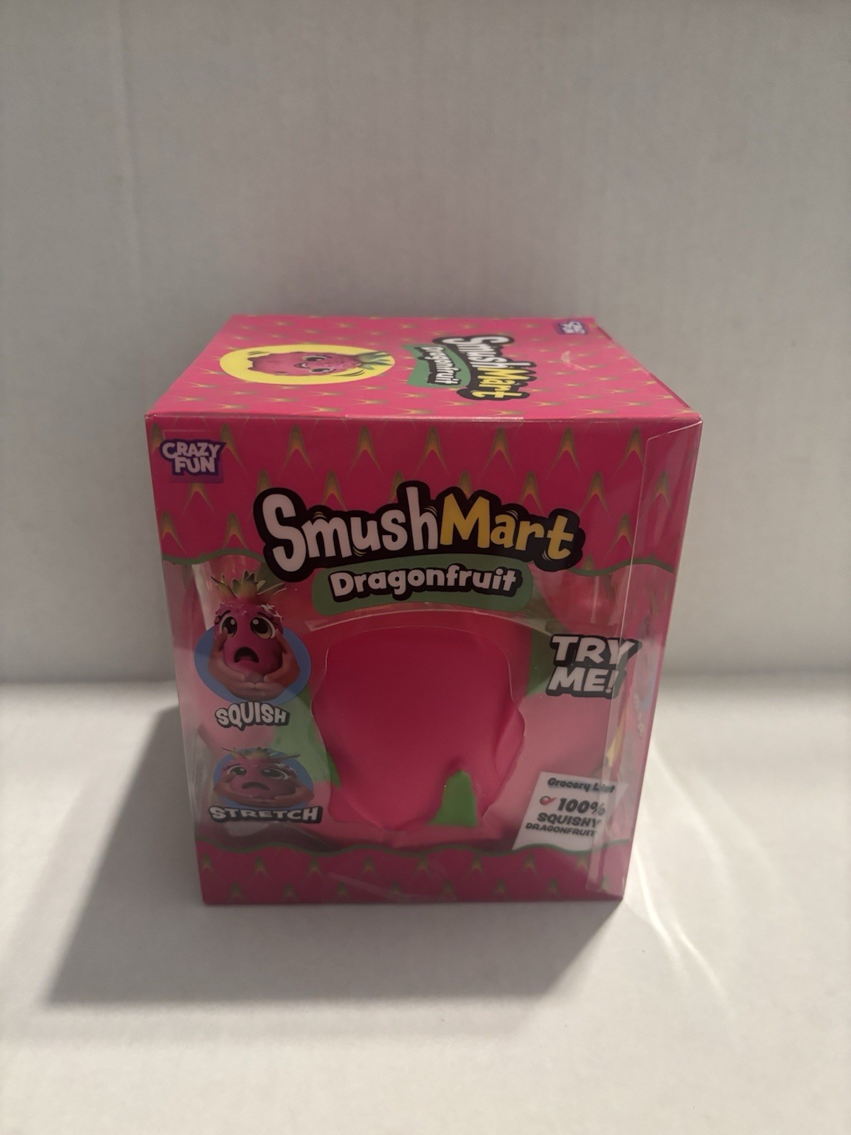 RMS SmushMart Dragonfruit Squishy Tactile Squeeze Toy, Pink/Green