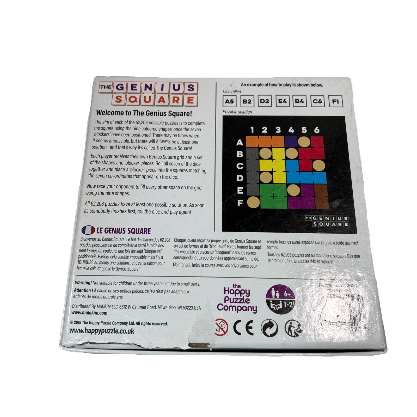 The Genius Square 100% COMPLETE The Happy Puzzle Company 2018 STEM Brain Teaser
