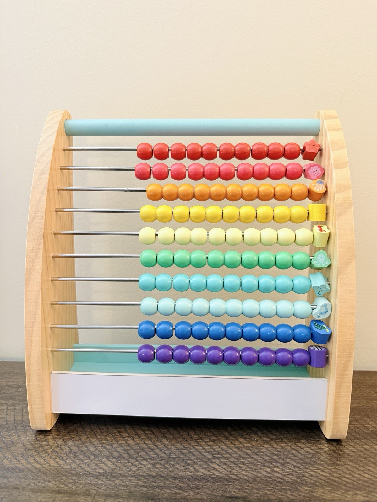 Wooden Rainbow Abacus Mathematics Toy Counting Beads for Ages 3-7 Years