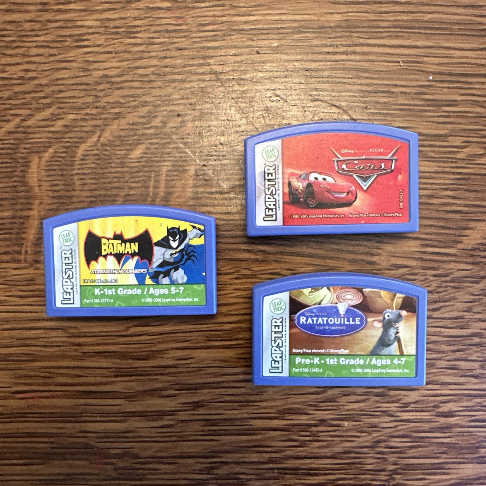 Lot of 3 Leapfrog Leapster Disney Pixar Cars Ratatouille & Batman Game