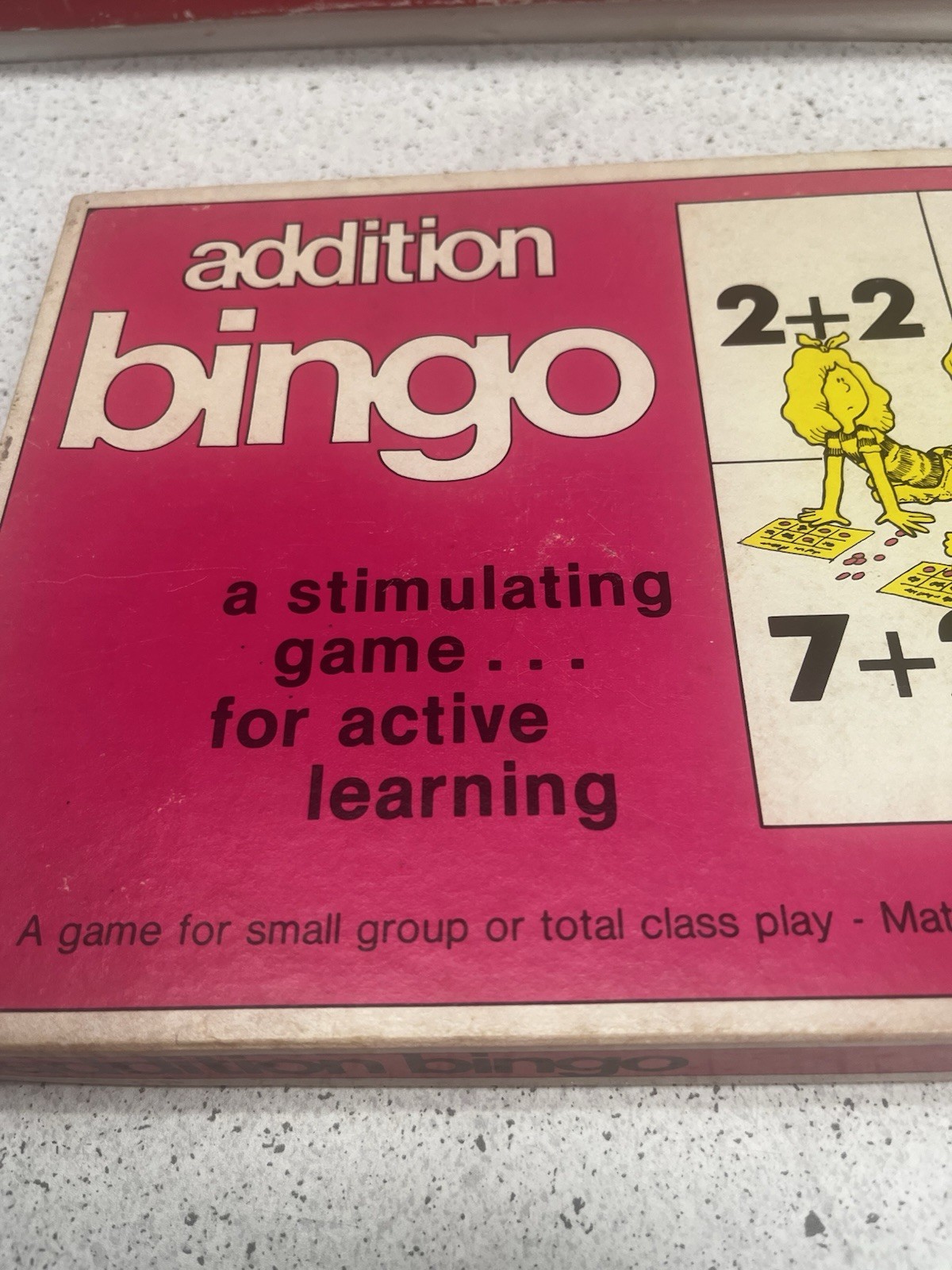 VTG 70s Addition Bingo Game 36 Players Educational Homeschool Learning
