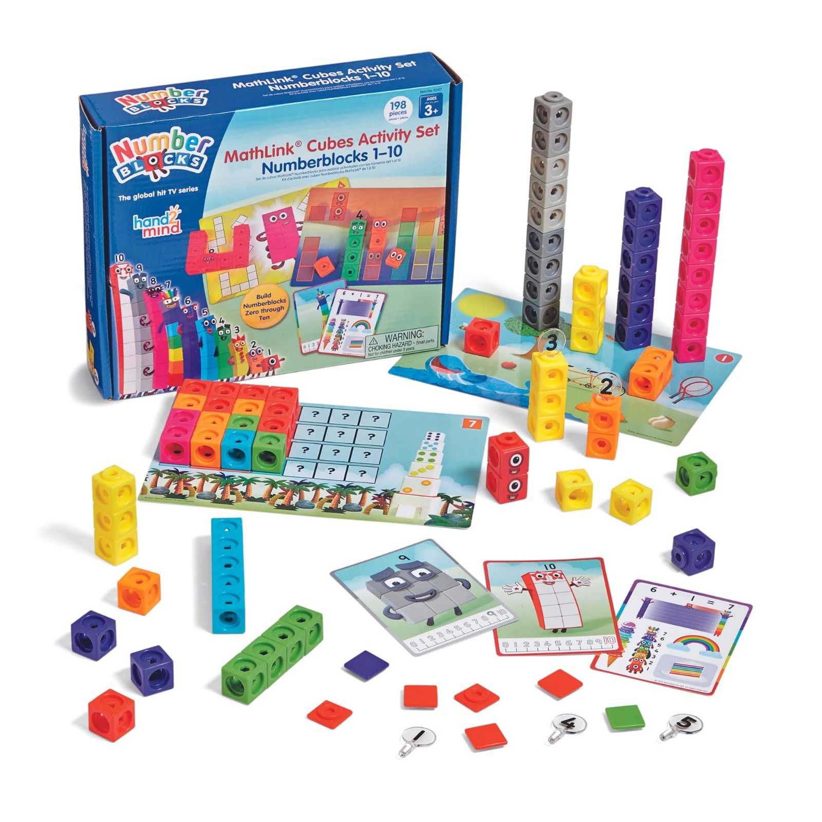 MathLink Cubes Activity Set 1-10, 30 Preschool Learning Activities, Counting Blo