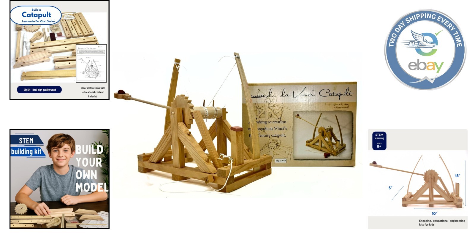 Interactive Da Vinci Catapult Engineering Model Kit: Perfect STEM Toy for Kids