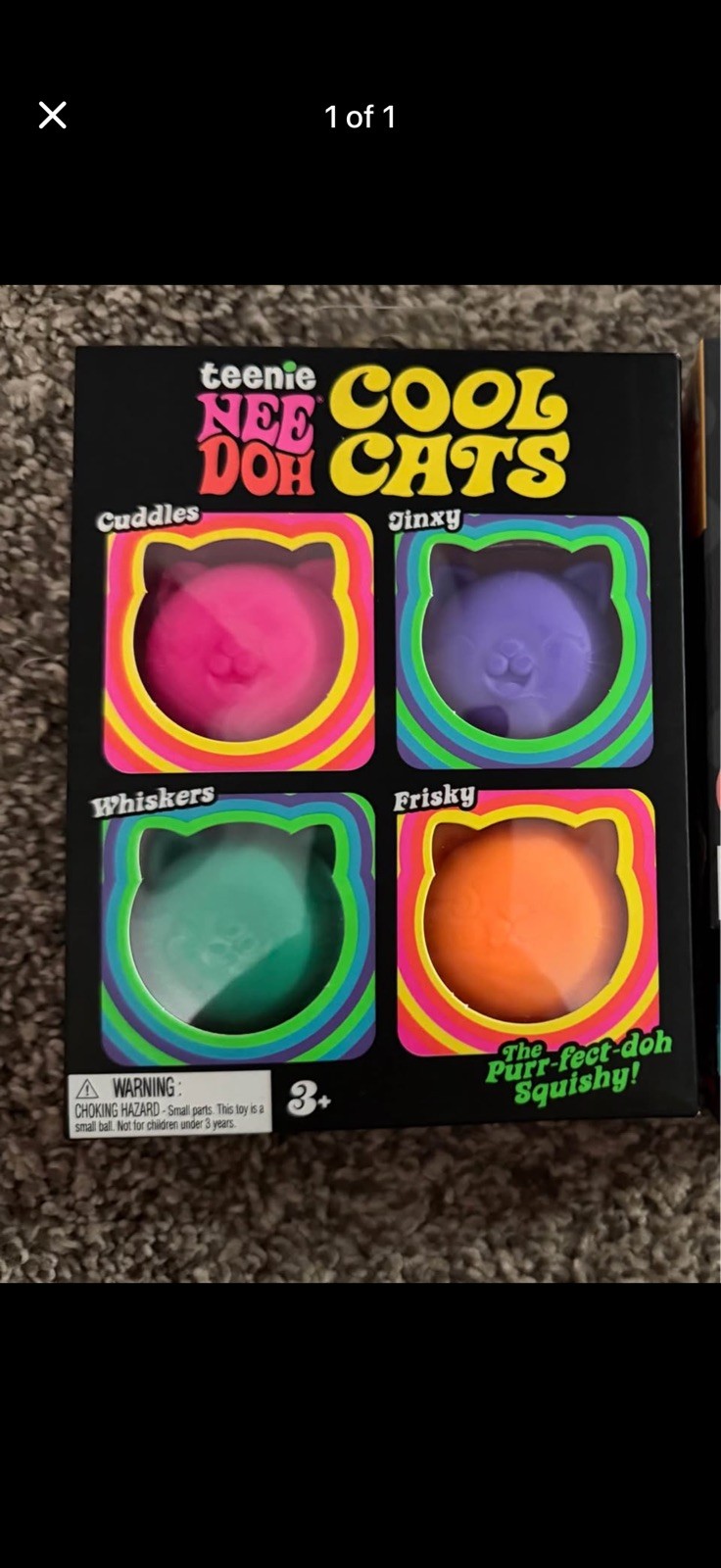 Authentic Teenie NeeDoh Cool Kittens 4 Pack, Four Nee Doh Mini Cats Set