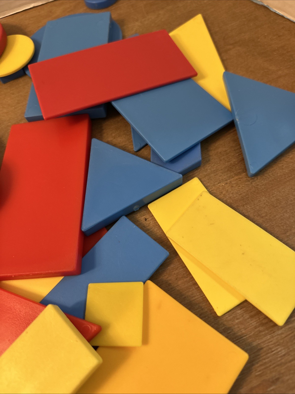 LOT of Thick Thin Lg Sm Multi-Color Geometric 2-D Shapes Math Manipulatives 70+