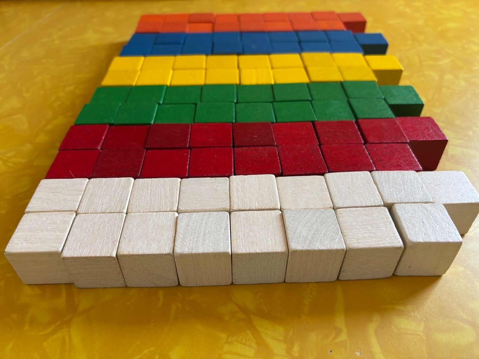 102 Cuisenaire Learning Materials One-Inch Wood Wooden Cubes