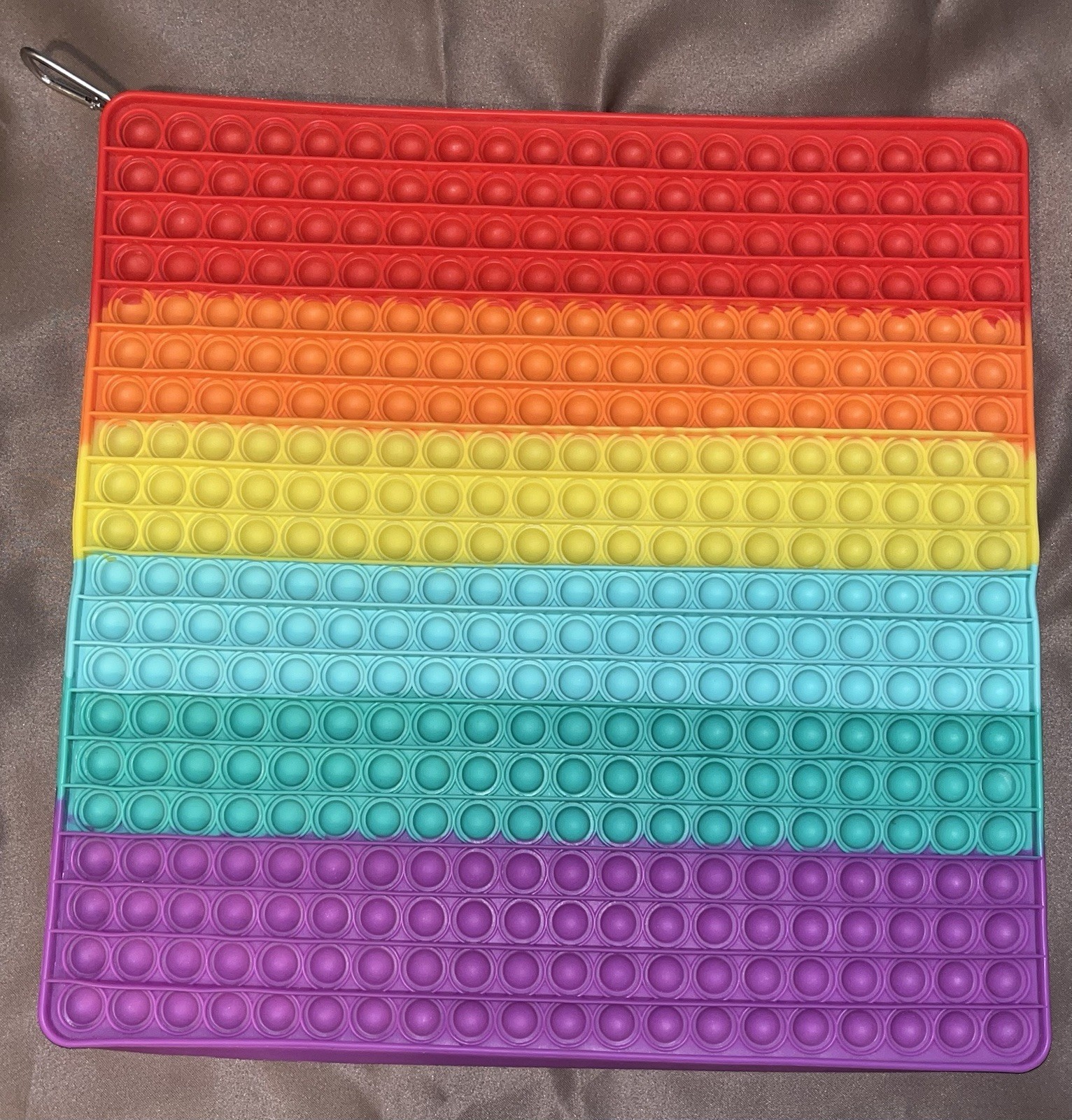 Giant Rainbow Square Pop It Fidget Toy Sensory Silicone Push Bubble