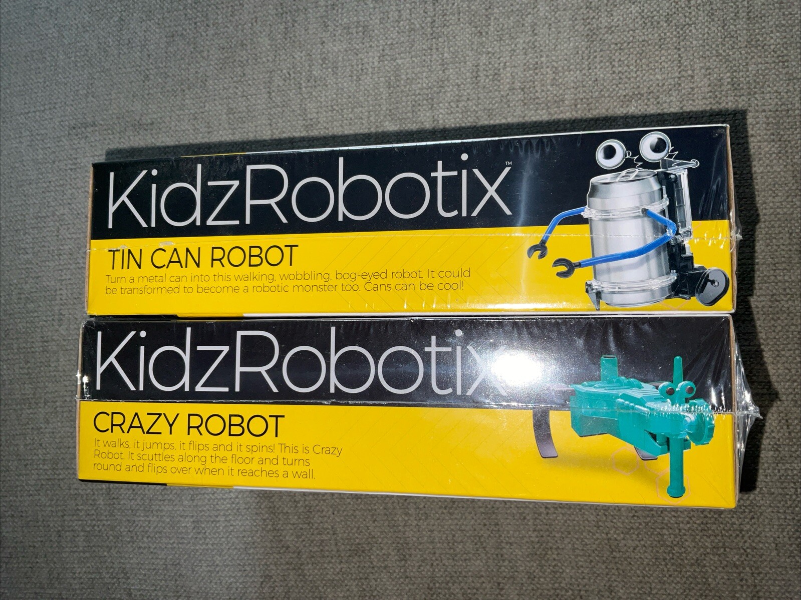 KidzRobotix Crazy Robot & Tin Can Robot Lot Of 2 NIB Ages 8+