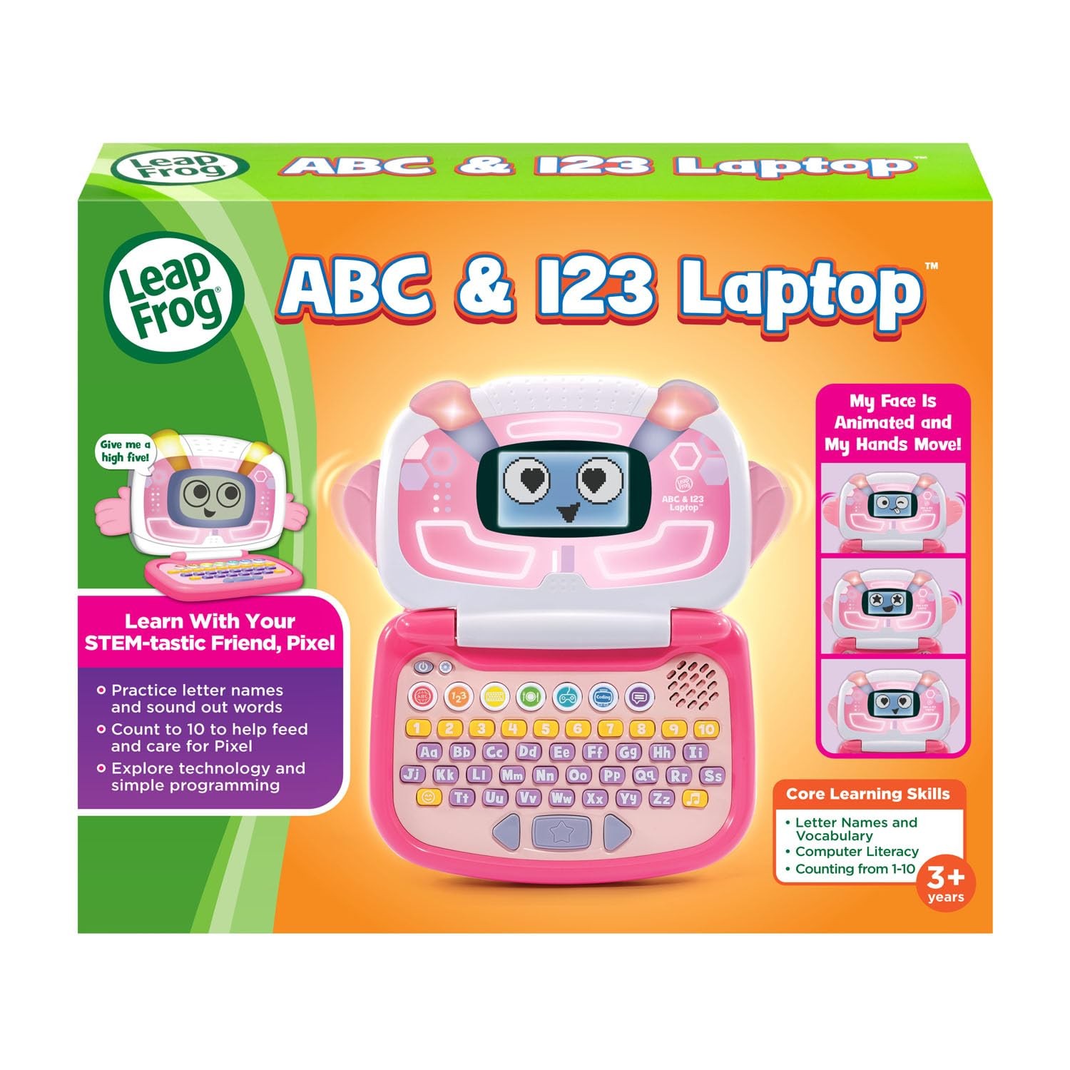 ABC and 123 Laptop for Preschoolers Ages 3-7 Years, Pink
