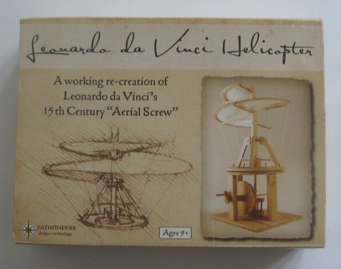 Pathfinders Leonardo da Vinci Premium Aerial Screw Helicopter Flying Machine NEW