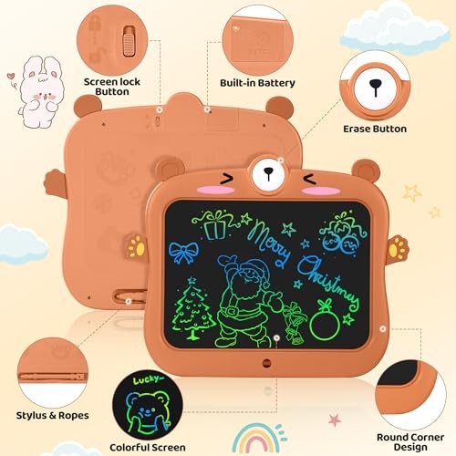 LCD Writing Tablet for Kids Doodle Board Drawing Pad, Little 8.5 inch Brown