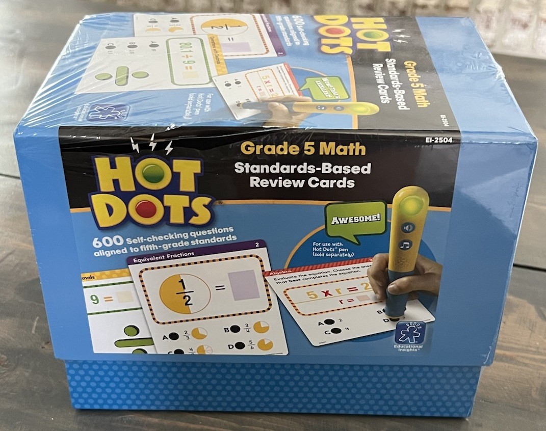 NEW Sealed Hot Dots Grade 5 Math Standard Based Review Cards EI-2504 Educational