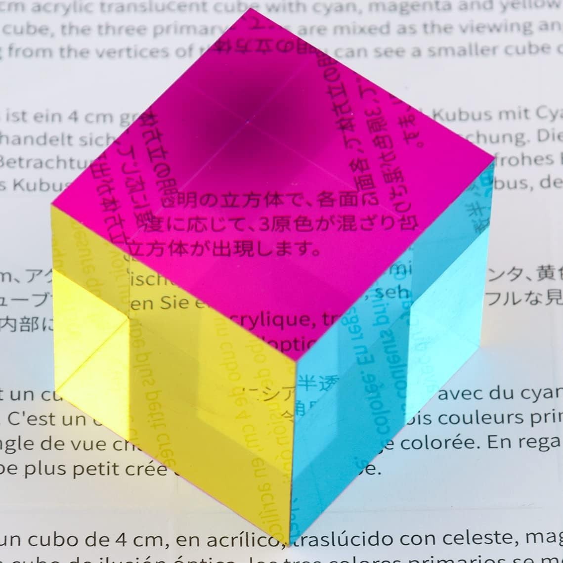 Educational 40mm CMY Cube – Color Recognition Toy & Modern Desk Decoration