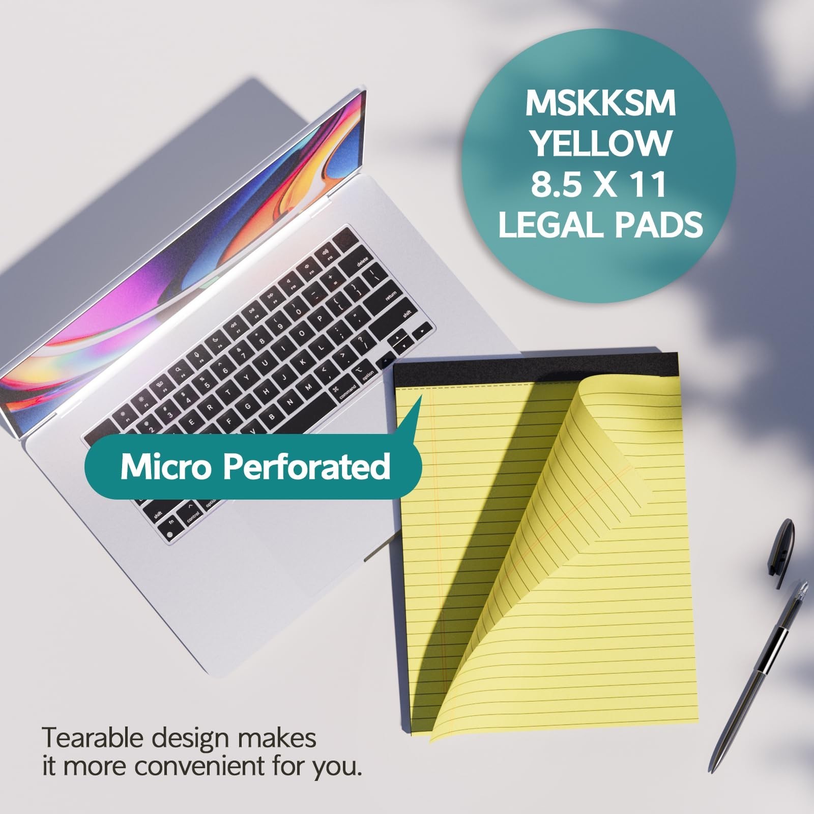 Legal Pads 8.5 x 11, 6 Pack Yellow Note Pads 8.5 x 11 Writing Pads, Wide Rule…