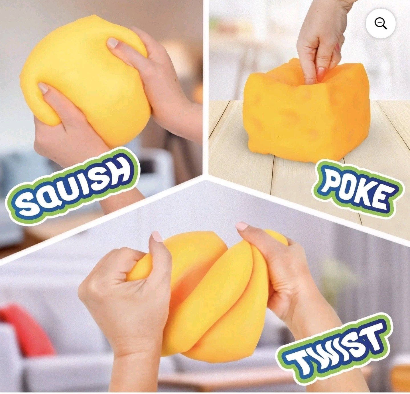 Toymendous! Squeeze Cheese Block Large Squishy Stress Relief Fidget Sensory New