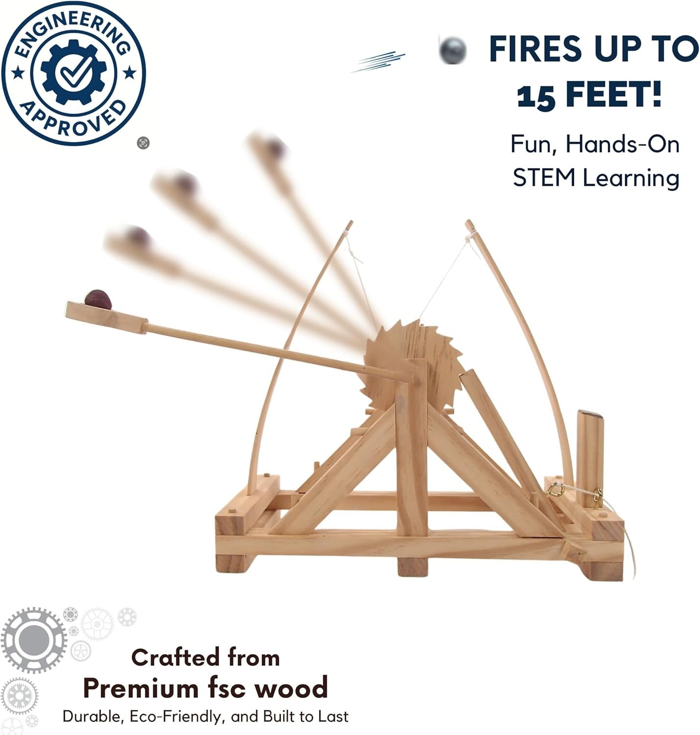 Interactive Da Vinci Catapult Engineering Model Kit: Perfect STEM Toy for Kids