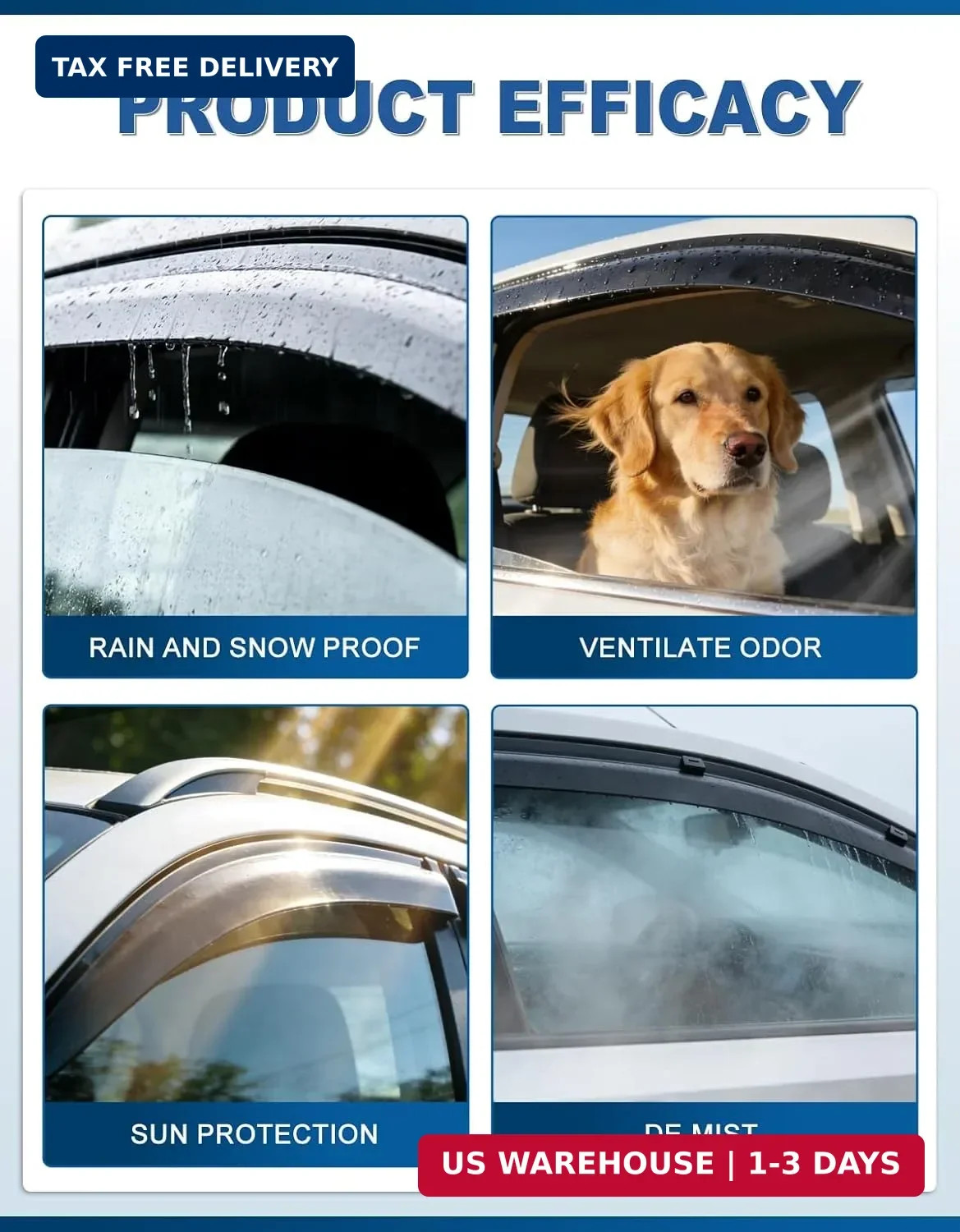 Window Rain Guards for 1999-2006 Chevy Silverado/GMC Sierra 1500/2500/ 3500/ 250