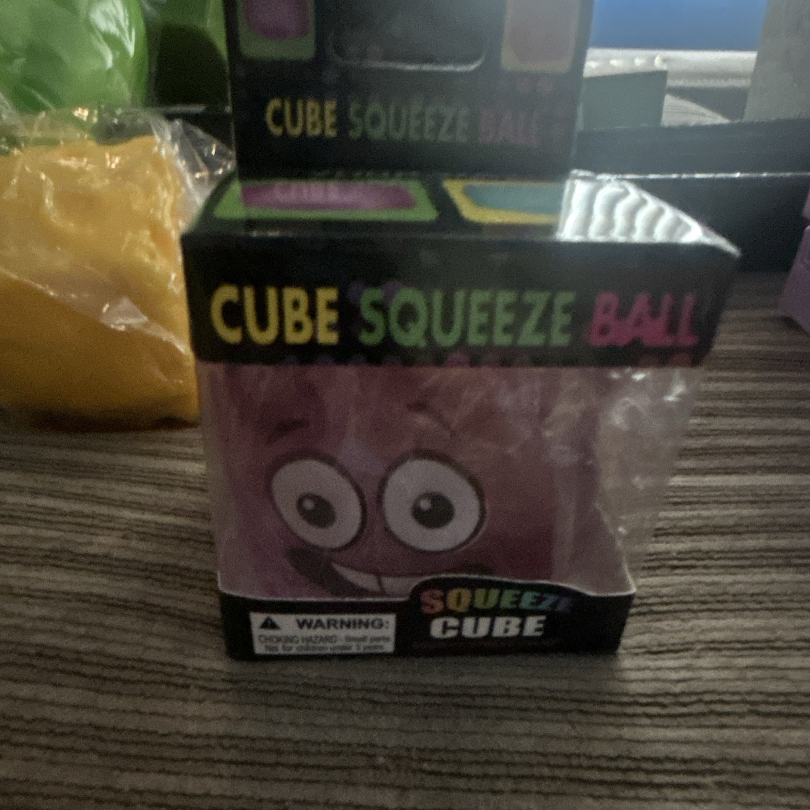 Purple Cube Tactile Squeeze Stress Ball Toy, Sensory Squish, Ages 4+