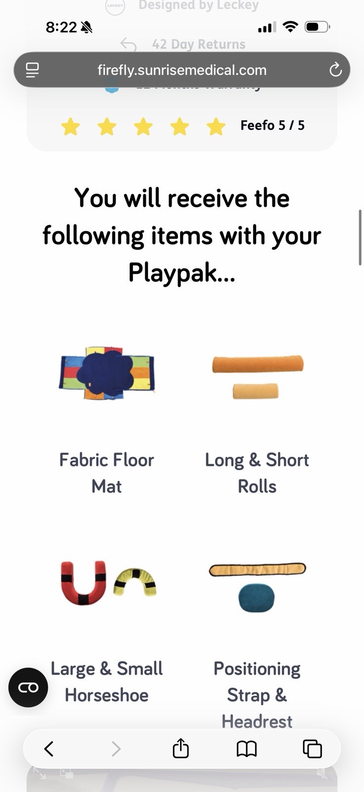Firefly Playpak Early Intervention Therapy Kit w/ Carry Bag, Mat, Rolls