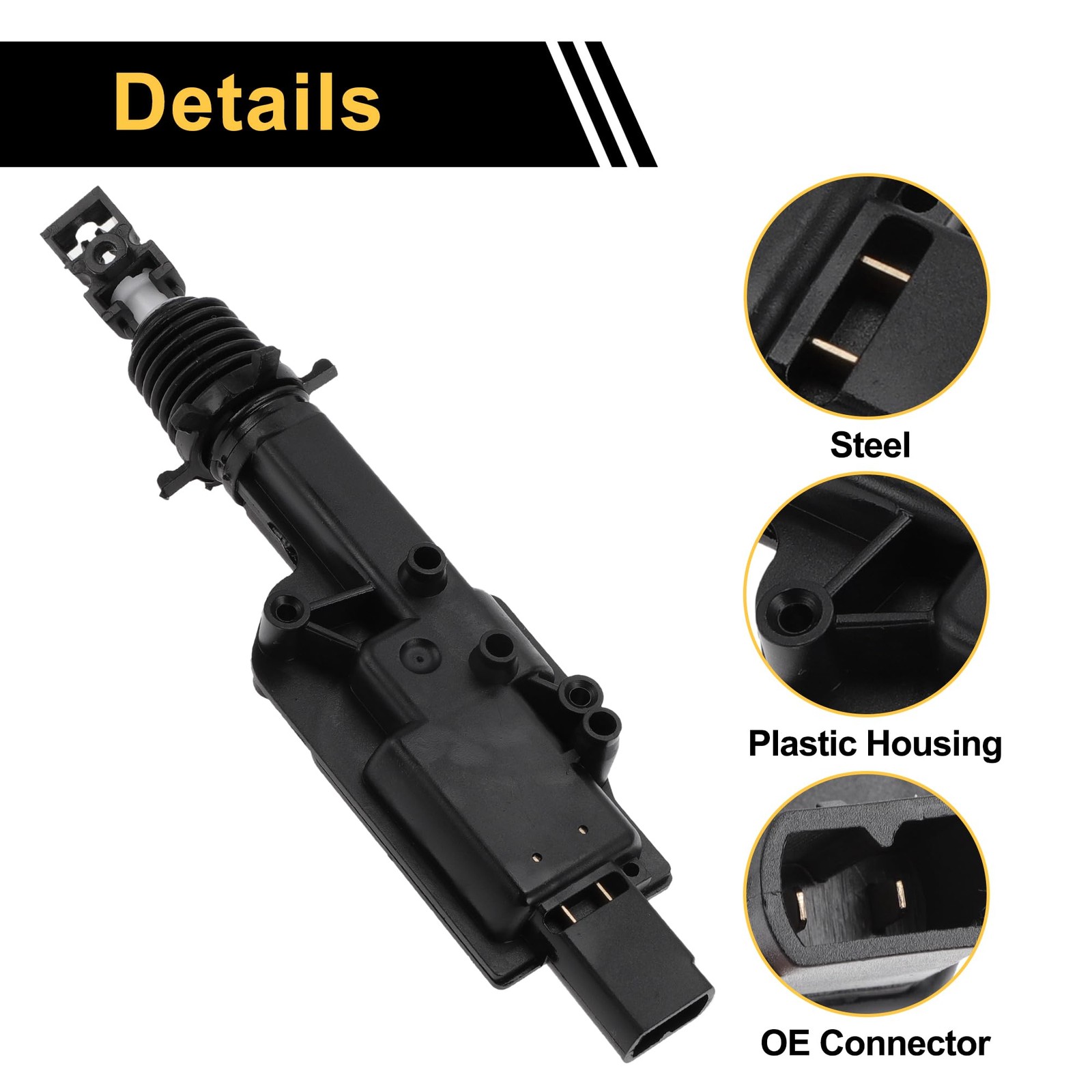 REPAIROCK Power Door Lock Actuator Motor for Ford F-150 22×6.5×3.7cm, Black