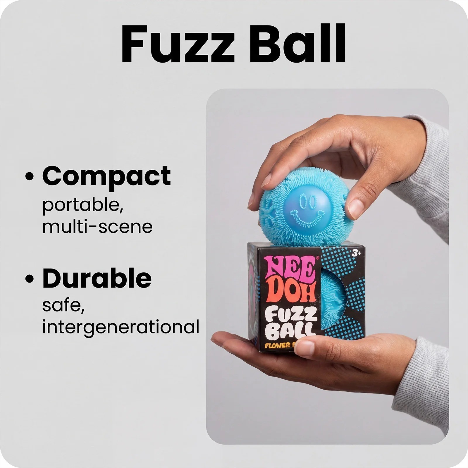 Schylling Fuzz Ball Flower Power Fidget Cube Squishy Stress ADHD Focus
