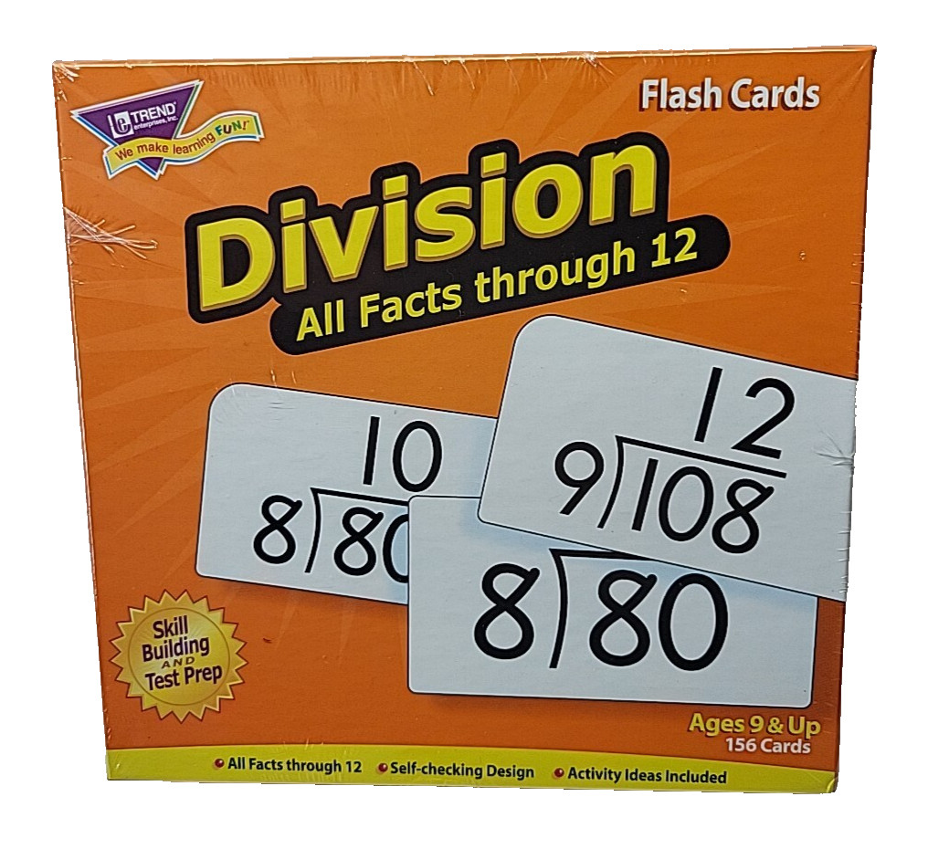 TREND 156 Division Flash Cards 0-12 All Facts Through 12 Skill Drill Ages 9+