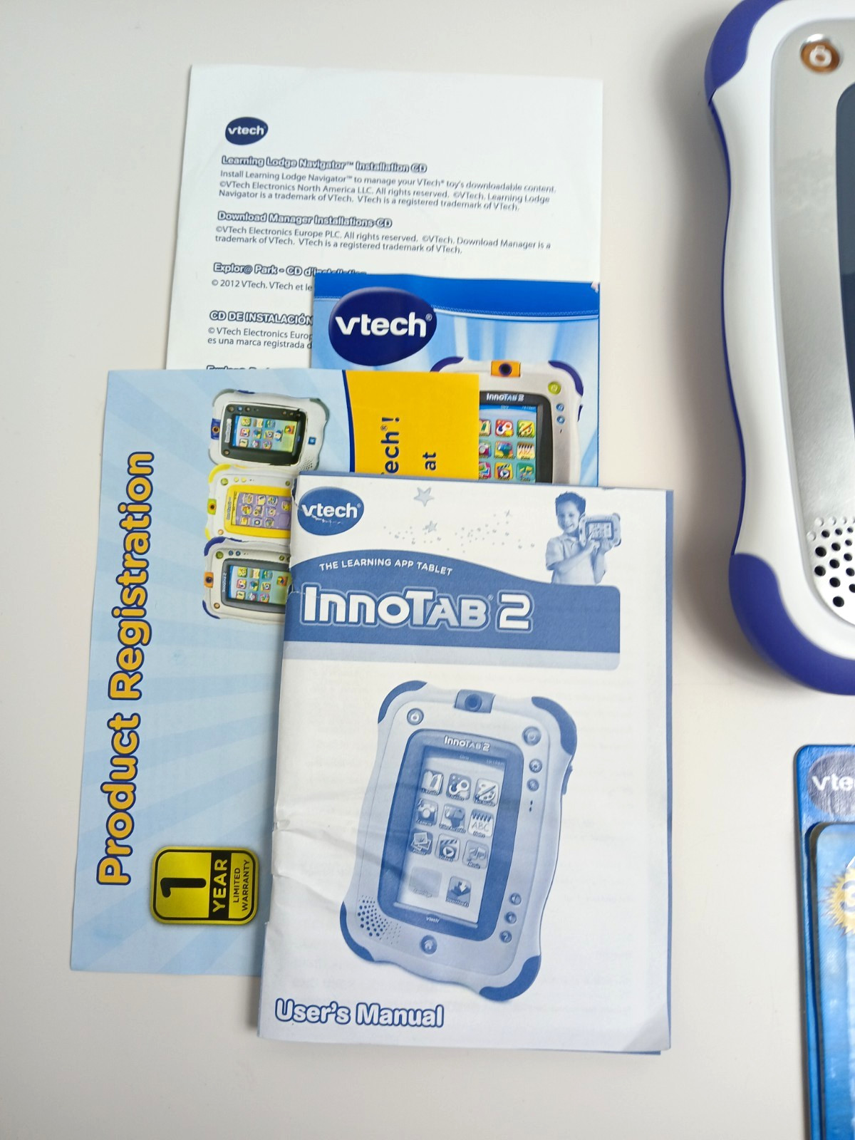 Vtech Innotab 2 Educational Learning Tablet Stylus Game Car Adapter 4Gb SD Card