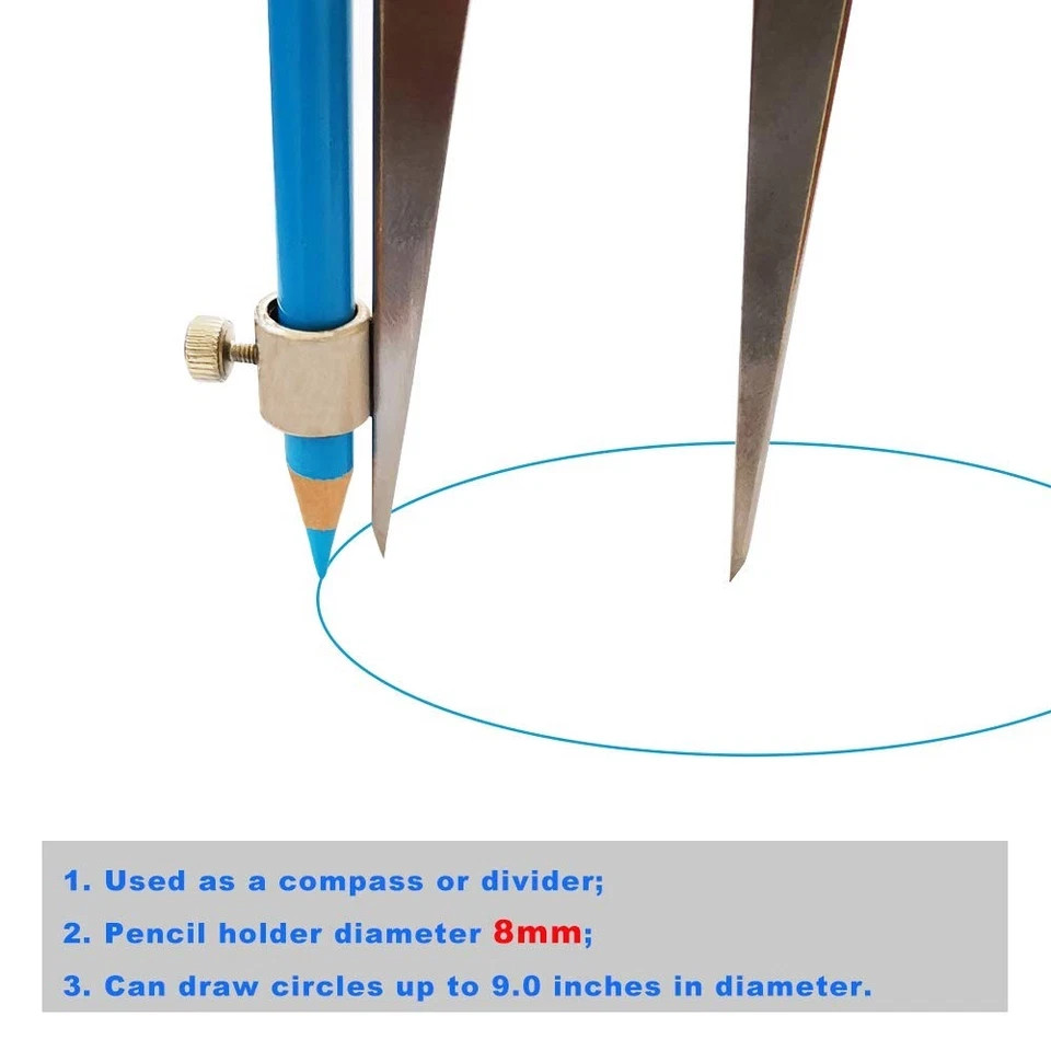 ZLKSKER 4 inch Woodworking Compass with Pencil Holder, Precision 4