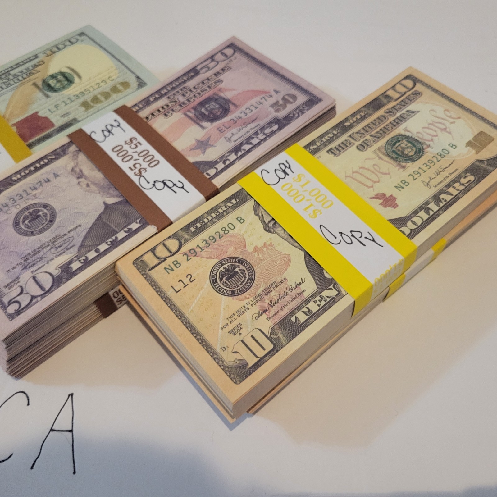 Best Replica NEW $10, $20, $50 & $100 Bills * 200 ea (800x bills total) REPLICA