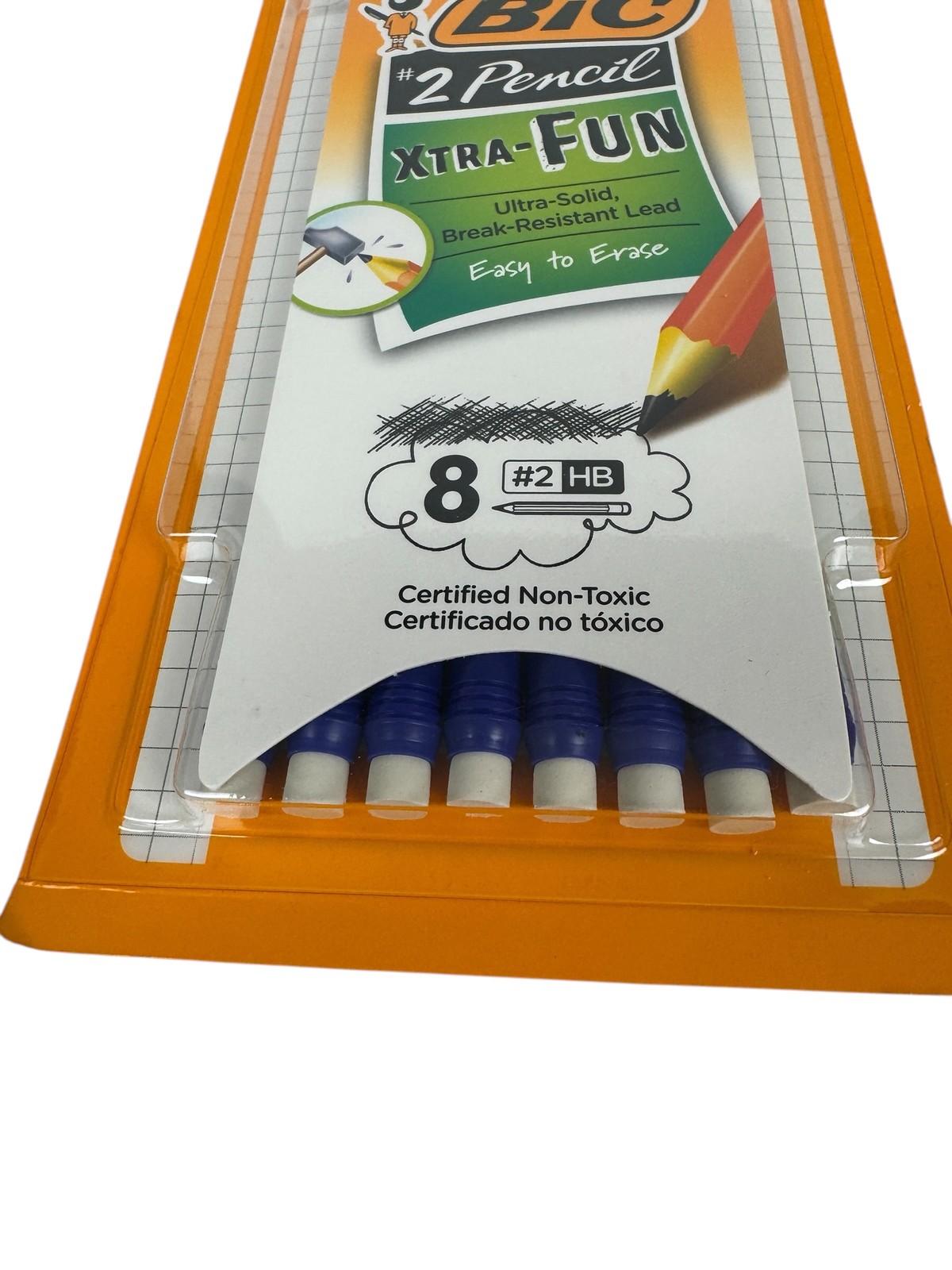 BIC #2 Pencil XTRA-FUN Pencils 8-Count Pack (Lot of 2) Break-Resistant Lead
