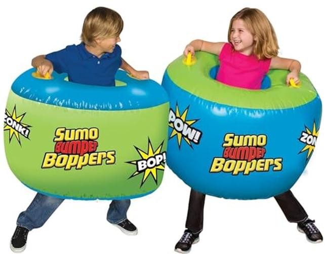 Set of 2 Sumo Bumper Boppers Belly Bumper Toys with 2 Patches – Kids