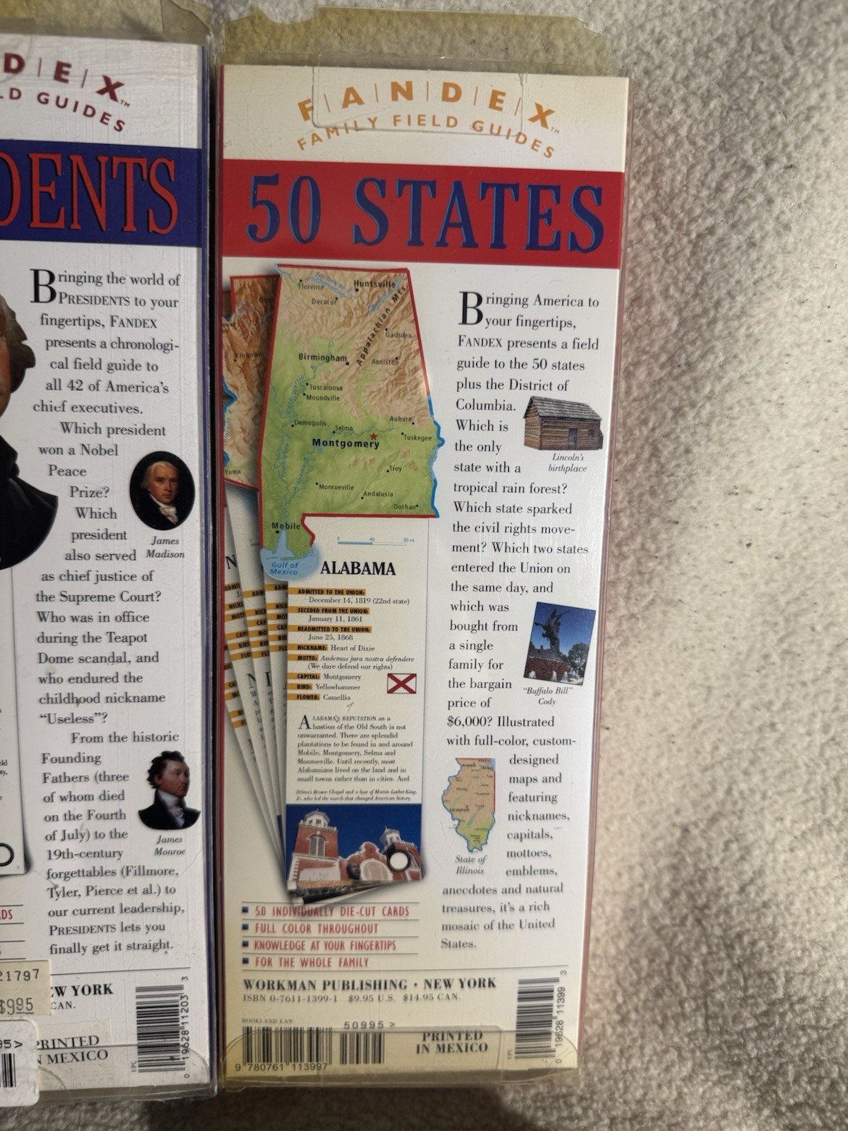 Fandex 50 States US Presidents Vintage Home School Nostalgia Tutor Studying 90s