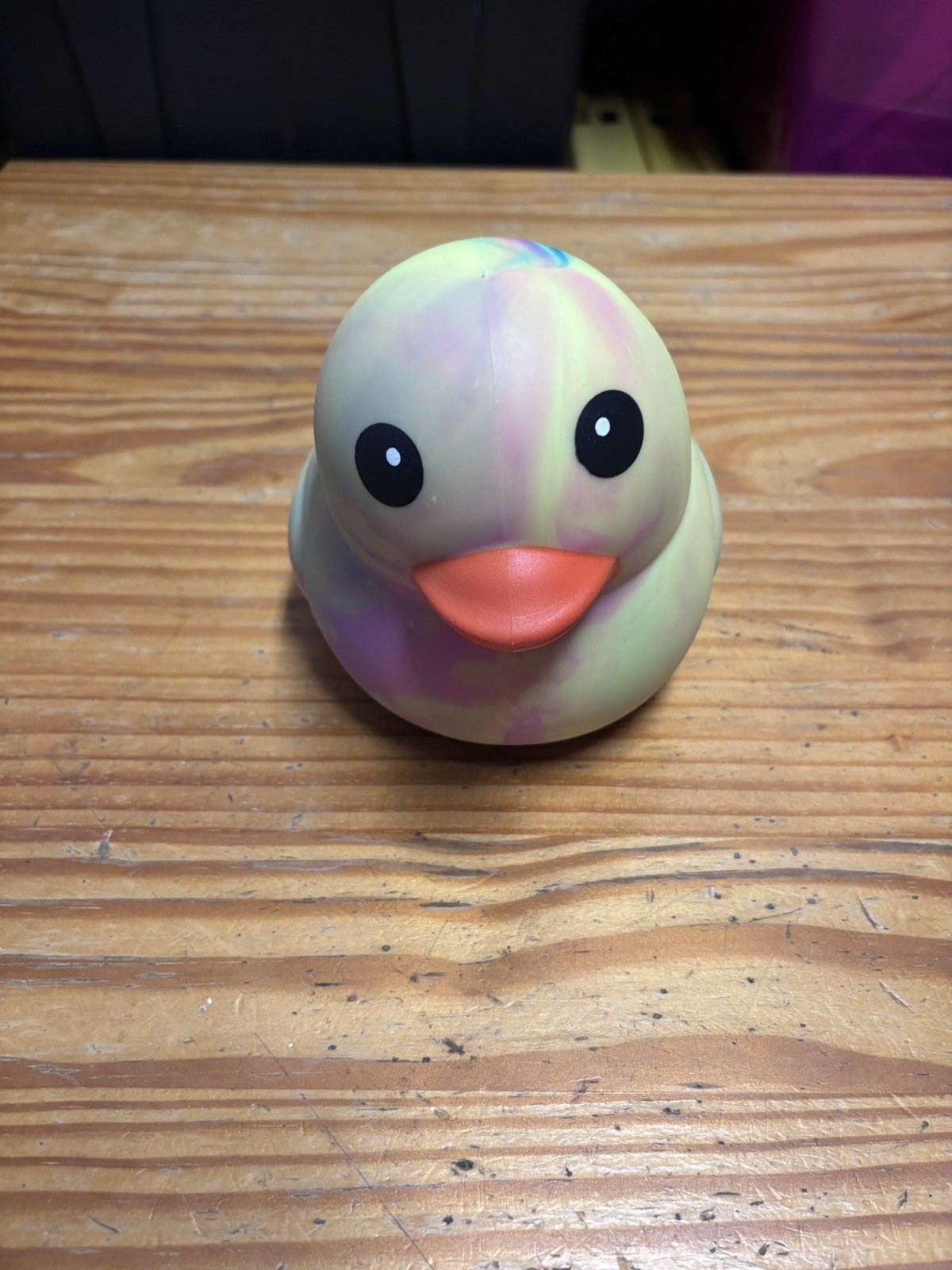 Squeezy Tie Dye Rubber Duck Squishy Sensory Fidget Toy Multicolor Yellow NWT
