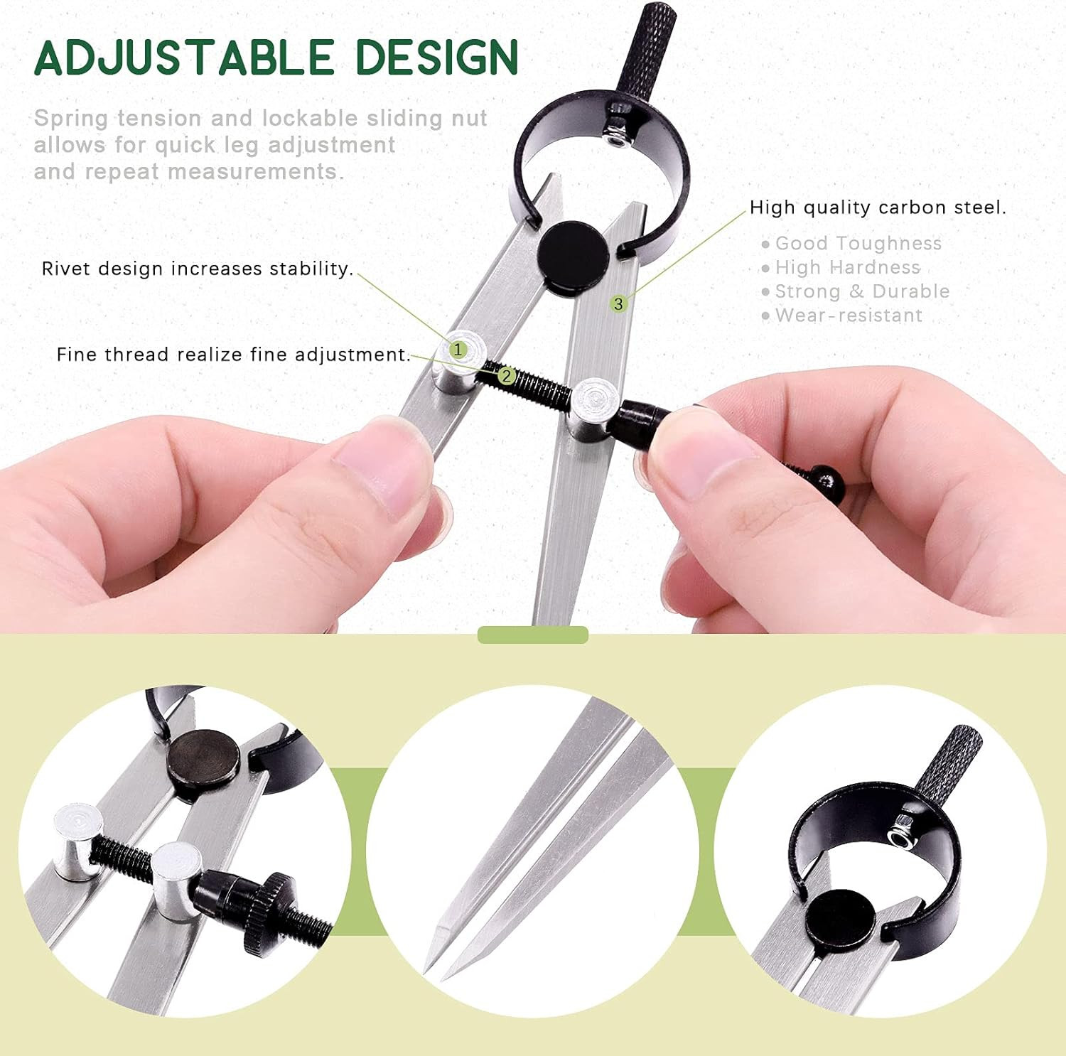 3 Pcs Spring Wing Divider, 4” 6” 8” Adjustable Lockable Steel Divider Wing Le