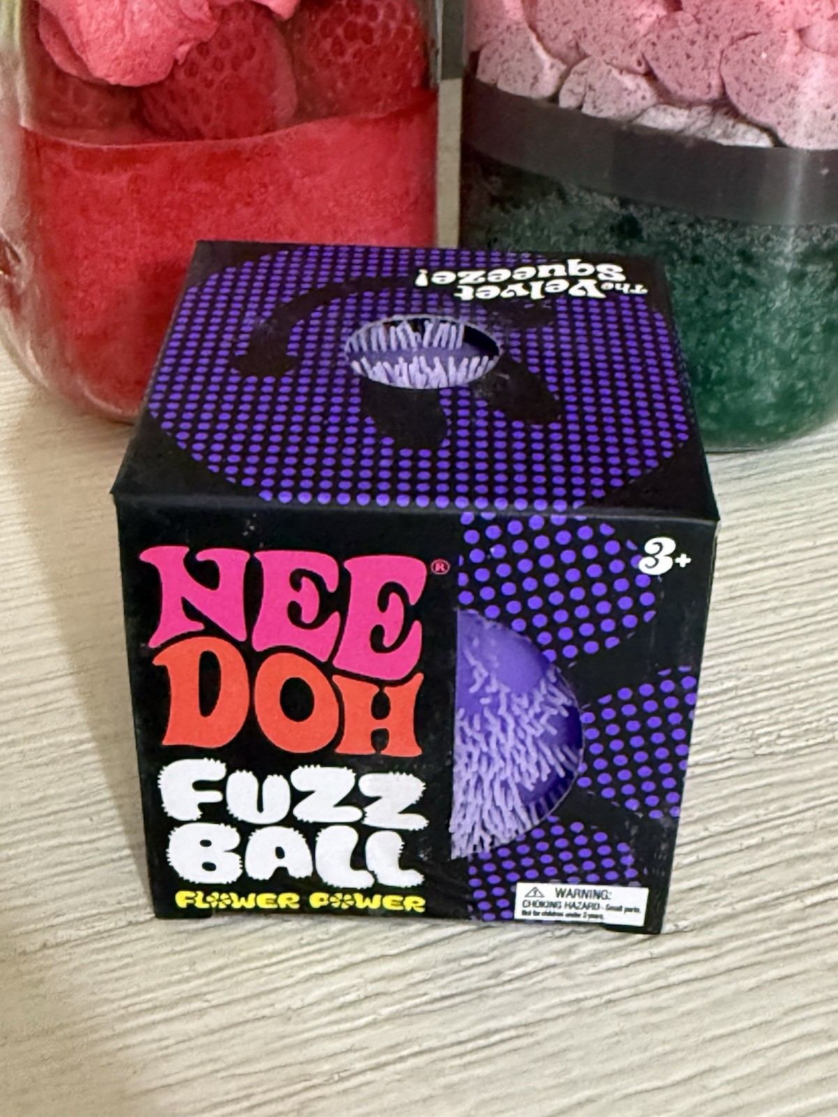 Purple Needoh FUZZ BALL Flower Power Nee Doh Squishy NEE-DOH Fuzzball AUTHENTIC