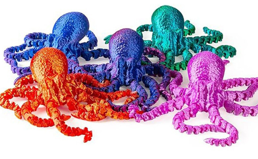 3D Printed Octopus ADHD/ADD Fidget Toy Landscape Garden – Multiple Color Options